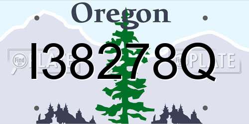 I38278Q Oregon License Plate