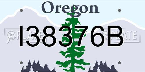 I38376B Oregon License Plate