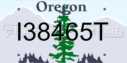 I38465T Oregon License Plate