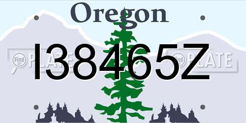 I38465Z Oregon License Plate
