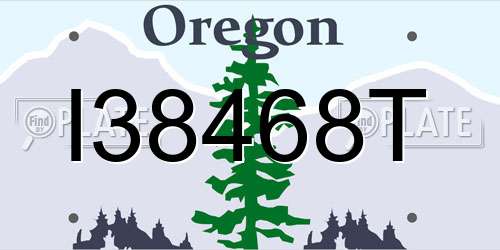 I38468T Oregon License Plate