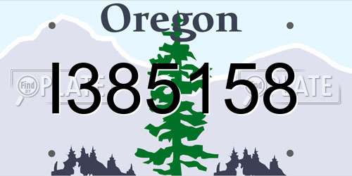 I385158 Oregon License Plate