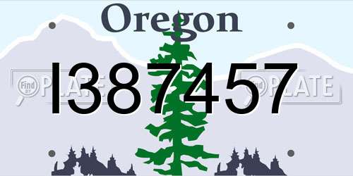 I387457 Oregon License Plate