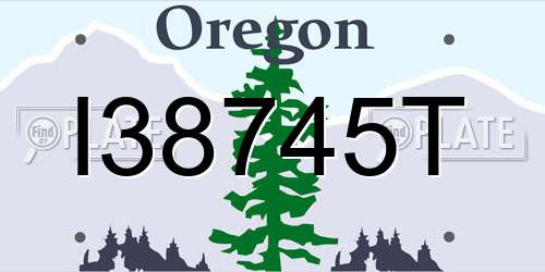 I38745T Oregon License Plate