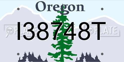 I38748T Oregon License Plate
