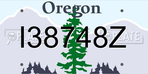 I38748Z Oregon License Plate