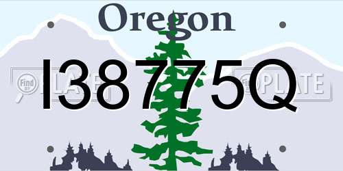 I38775Q Oregon License Plate