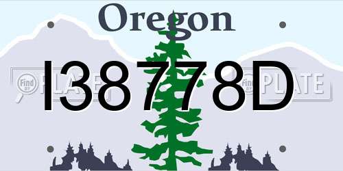 I38778D Oregon License Plate