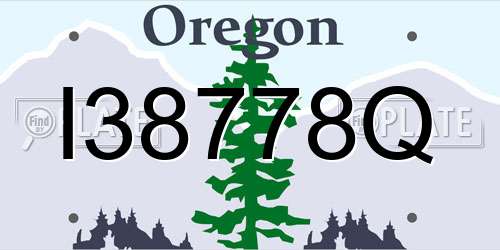 I38778Q Oregon License Plate