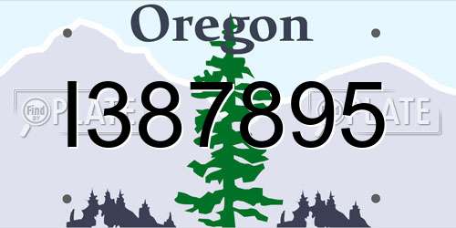 I387895 Oregon License Plate
