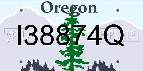 I38874Q Oregon License Plate