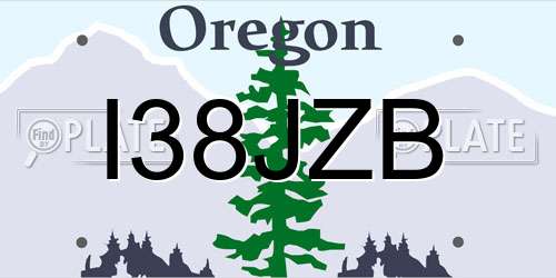 I38JZB Oregon License Plate