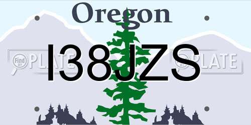 I38JZS Oregon License Plate