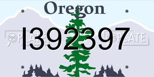 I392397 Oregon License Plate