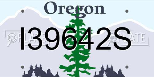 I39642S Oregon License Plate