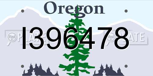 I396478 Oregon License Plate