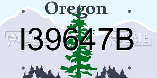 I39647B Oregon License Plate