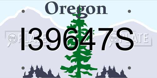 I39647S Oregon License Plate