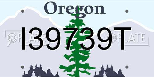 I39739T Oregon License Plate