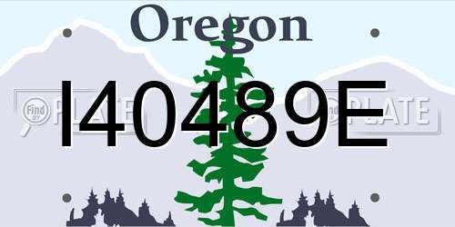 I40489E Oregon License Plate