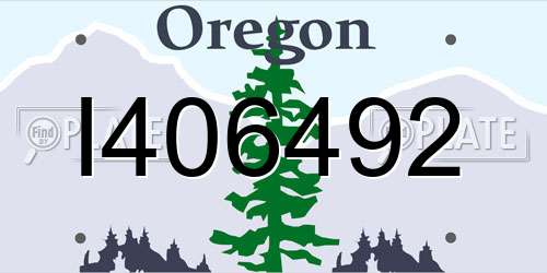 I406492 Oregon License Plate