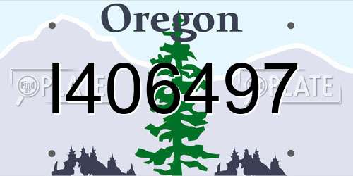 I406497 Oregon License Plate