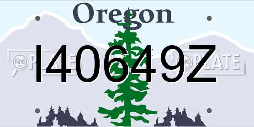 I40649Z Oregon License Plate