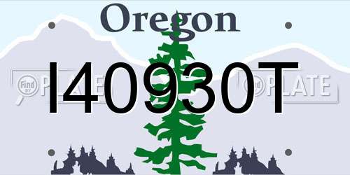 I40930T Oregon License Plate