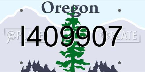 I409907 Oregon License Plate