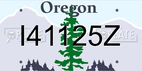 I41125Z Oregon License Plate