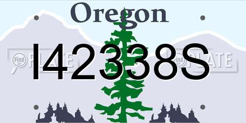 I42338S Oregon License Plate