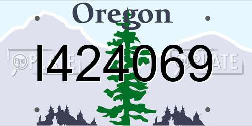 I424069 Oregon License Plate