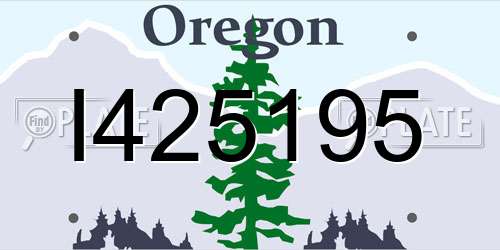 I425195 Oregon License Plate