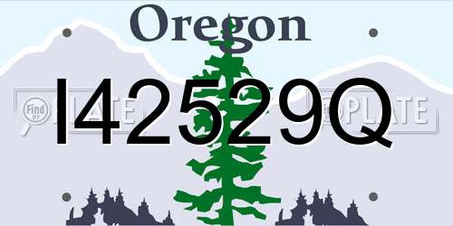 I42529Q Oregon License Plate