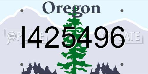 I425496 Oregon License Plate
