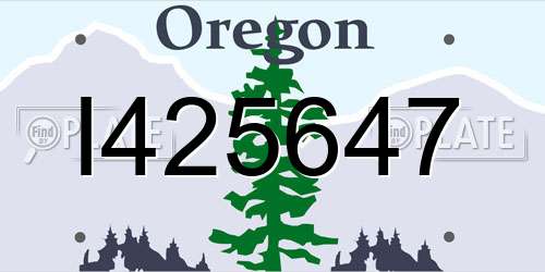 I425647 Oregon License Plate