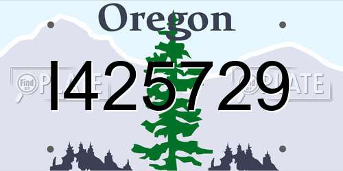 I425729 Oregon License Plate