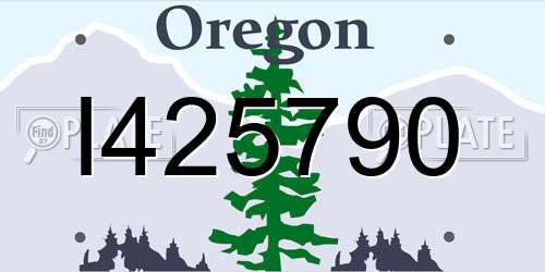 I425790 Oregon License Plate