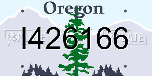 I426166 Oregon License Plate