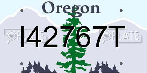 I42767T Oregon License Plate