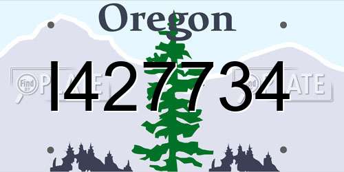 I427734 Oregon License Plate