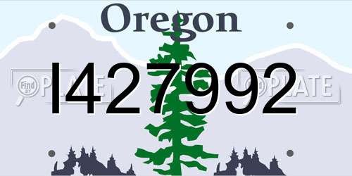 I427992 Oregon License Plate