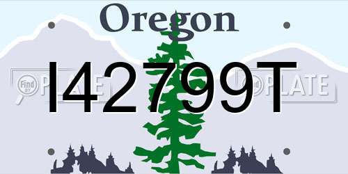 I42799T Oregon License Plate