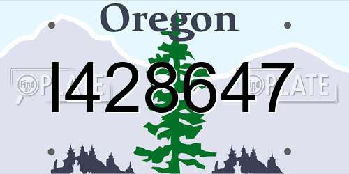 I428647 Oregon License Plate