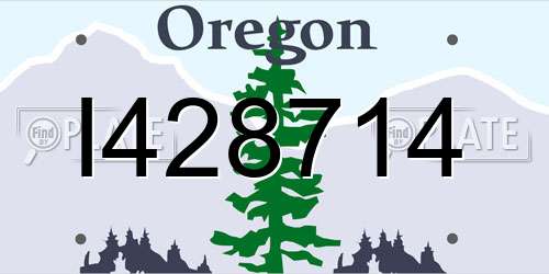 I428714 Oregon License Plate