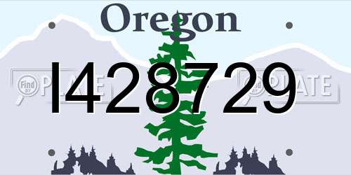 I428729 Oregon License Plate