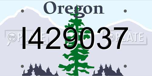 I429037 Oregon License Plate