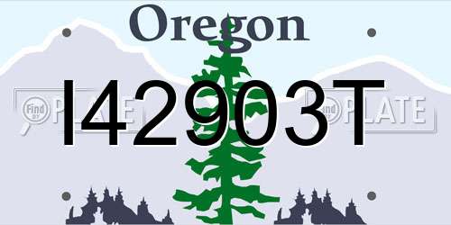 I42903T Oregon License Plate
