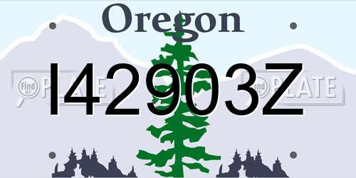 I42903Z Oregon License Plate