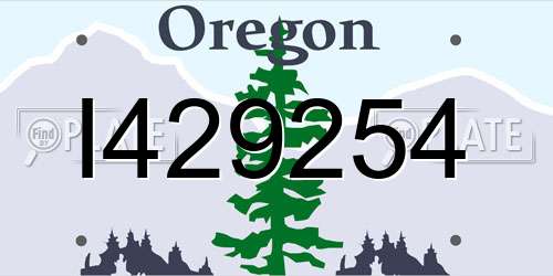I429254 Oregon License Plate
